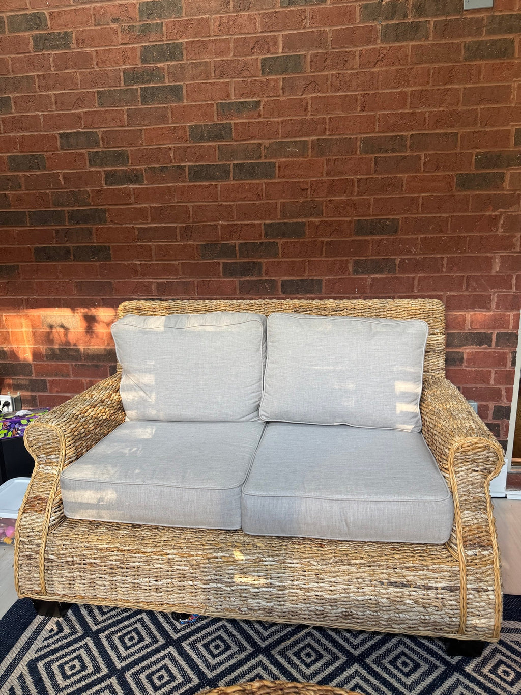 AFD Home Cabana Grand 5-Piece Woven Set, Sunbrella Cushions, Loveseat, 2 Chairs, Ottoman, Stool