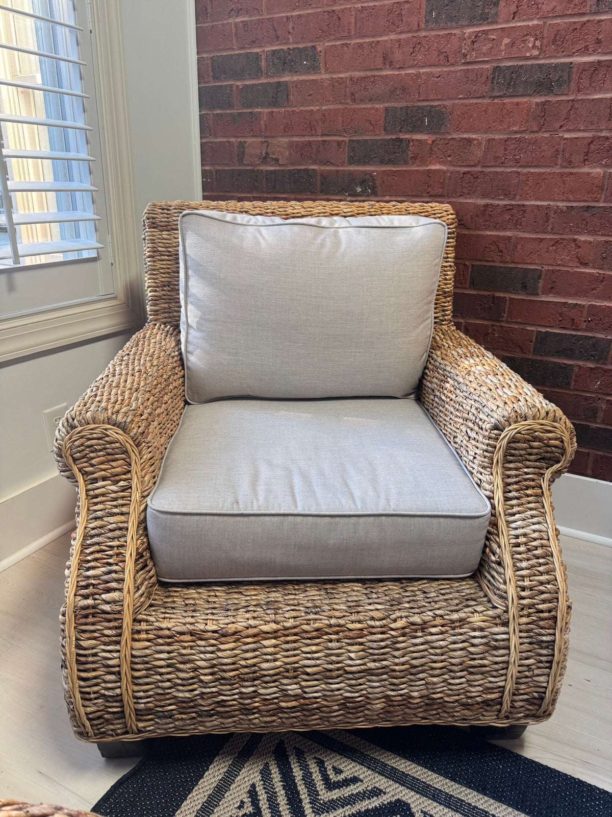 AFD Home Cabana Grand 5-Piece Woven Set, Sunbrella Cushions, Loveseat, 2 Chairs, Ottoman, Stool