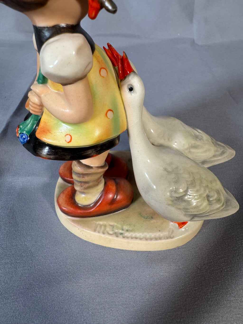 M.I. Hummel Goose Girl 47/0 Figurine, Full Bee Mark, U.S.-Zone Germany