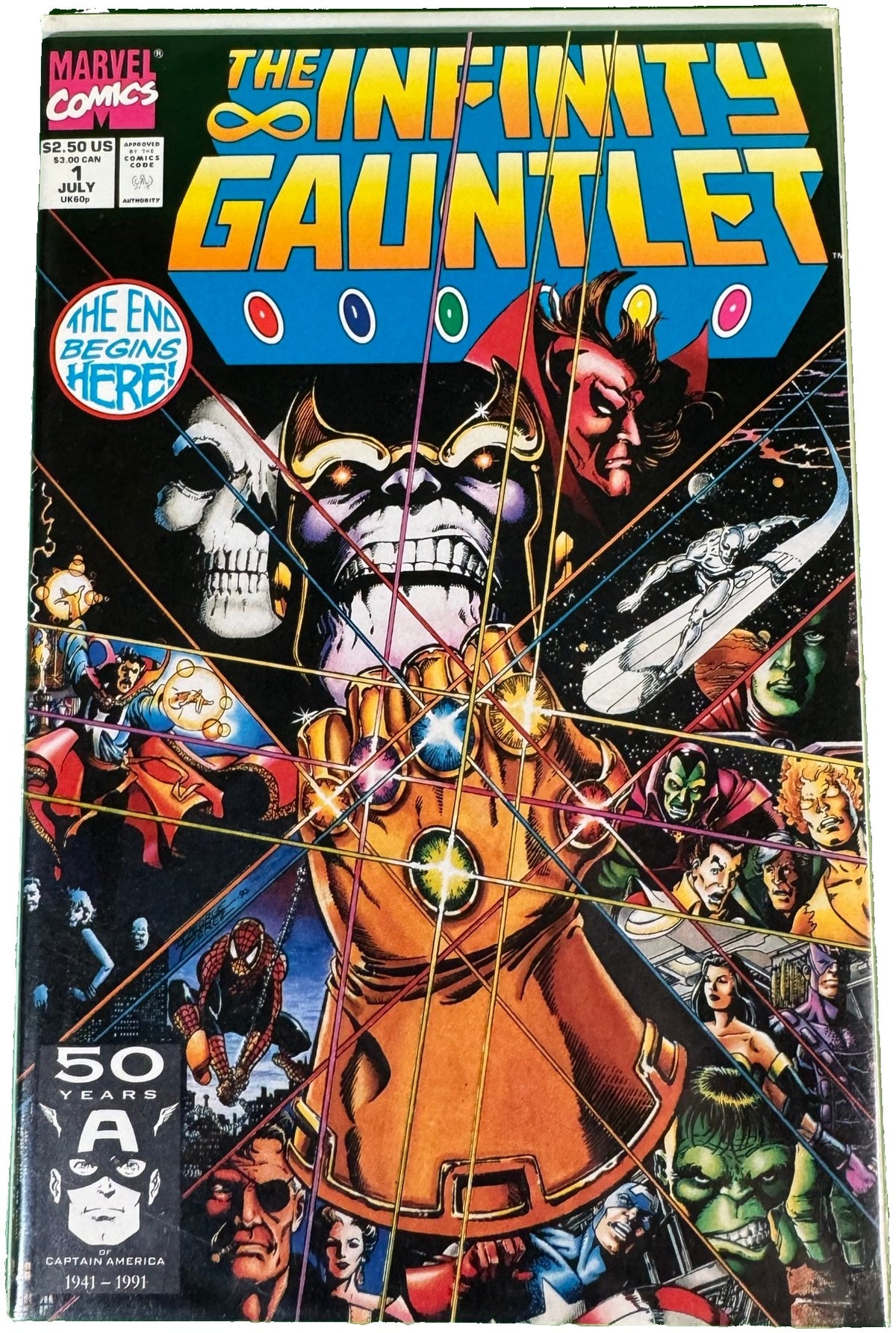 Infinity Gauntlet #1 (1991) — part of a 423 book estate comic collection