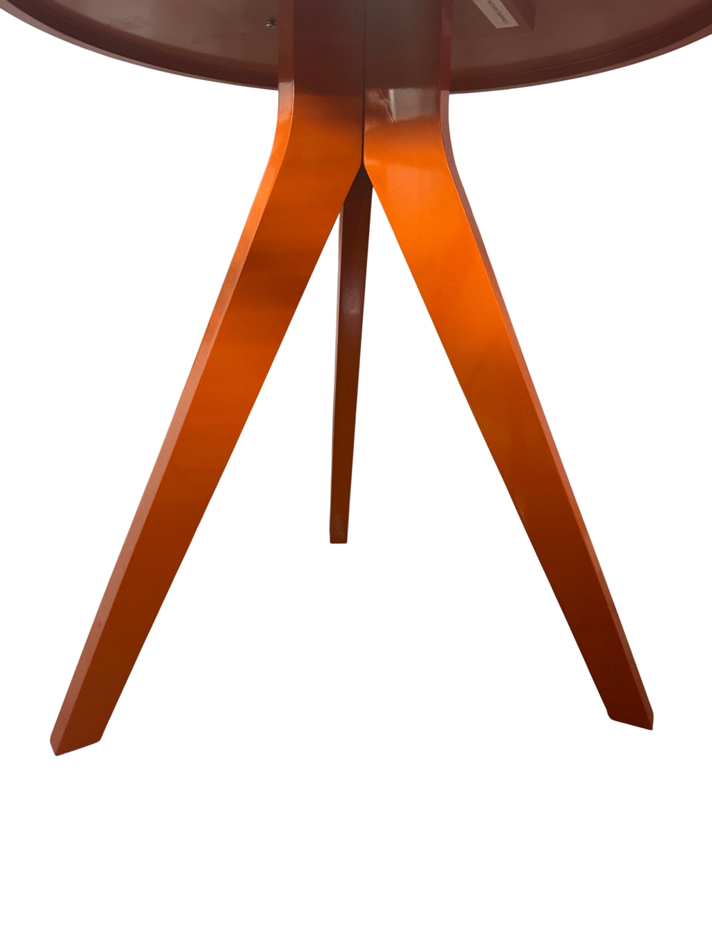 Underside of the table showing the splayed legs