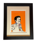 Framed The Candy Man screenprint in a black frame with linen mat