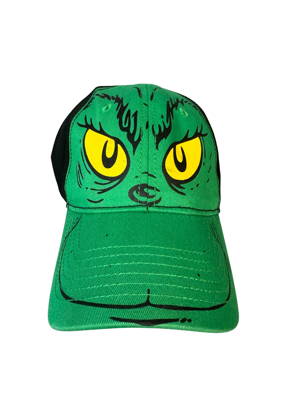 Dr. Seuss The Grinch Face Baseball Cap Concept One 2000 Green Black