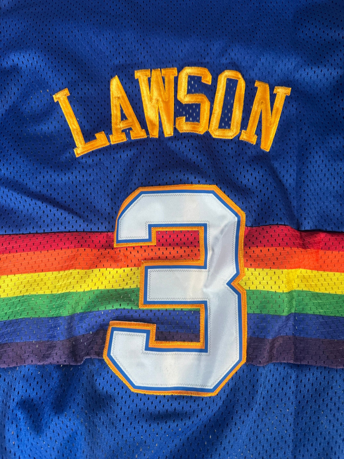 adidas Hardwood Classics Denver Nuggets #3 Rainbow Skyline Jersey Size L