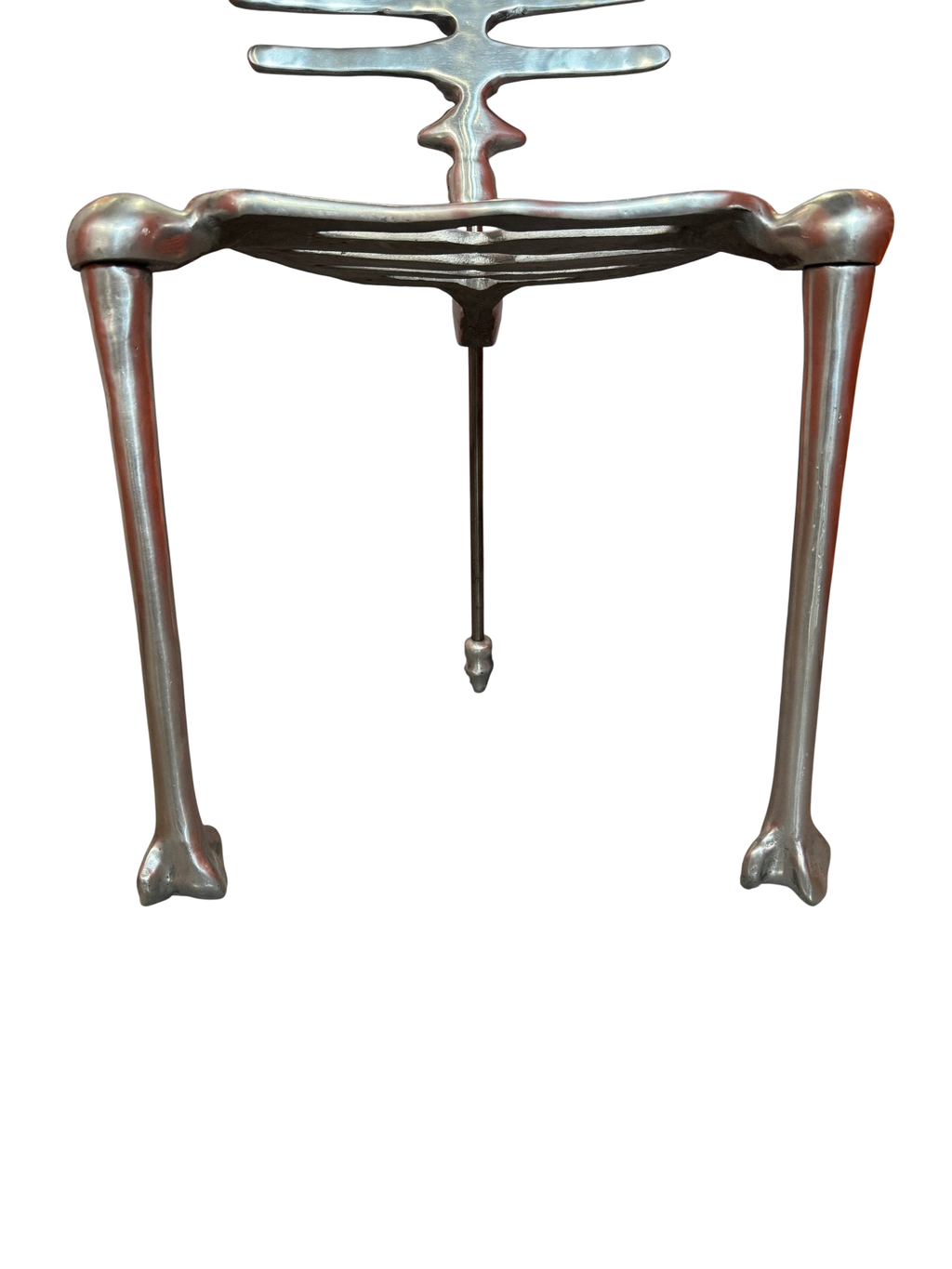 Skeleton chair side view showing bone-shaped legs