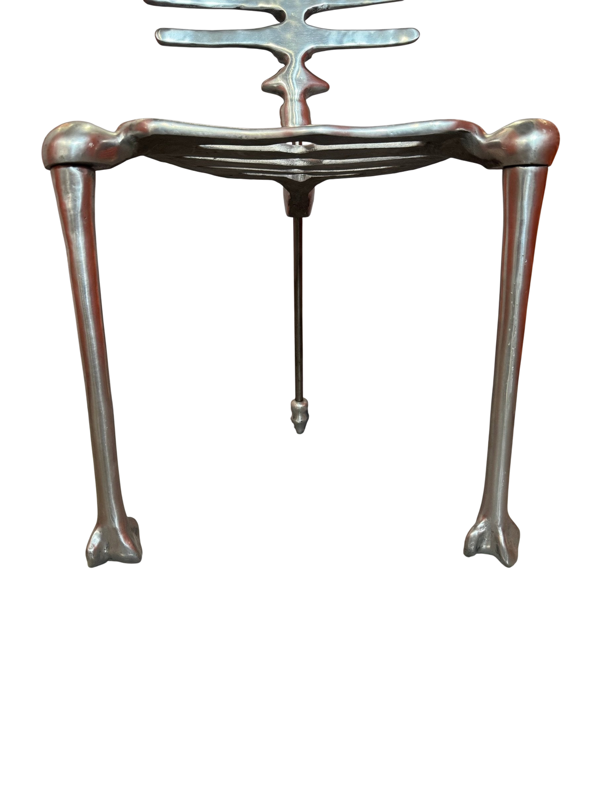 Skeleton chair side view showing bone-shaped legs