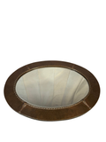 Oval Wall Mirror Arts and Crafts Style Hammered Metal Frame with Strapwork