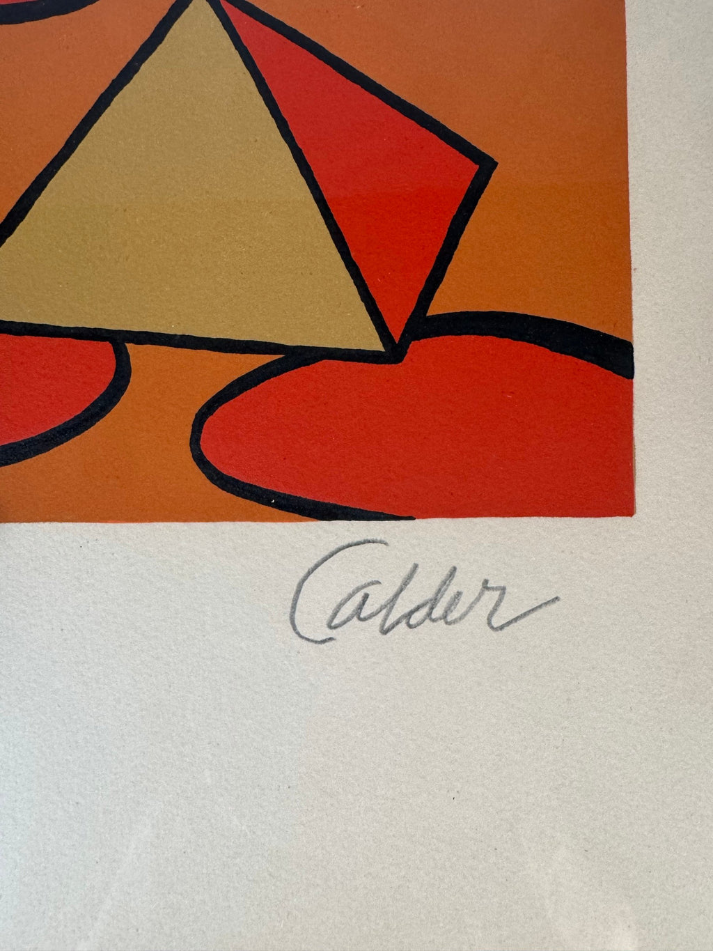 Lower right corner showing the pencil signature reading Calder