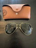 Ray-Ban RB3025 Aviator Sunglasses Gold Frame G-15 Lens w/ Case Scratched Good