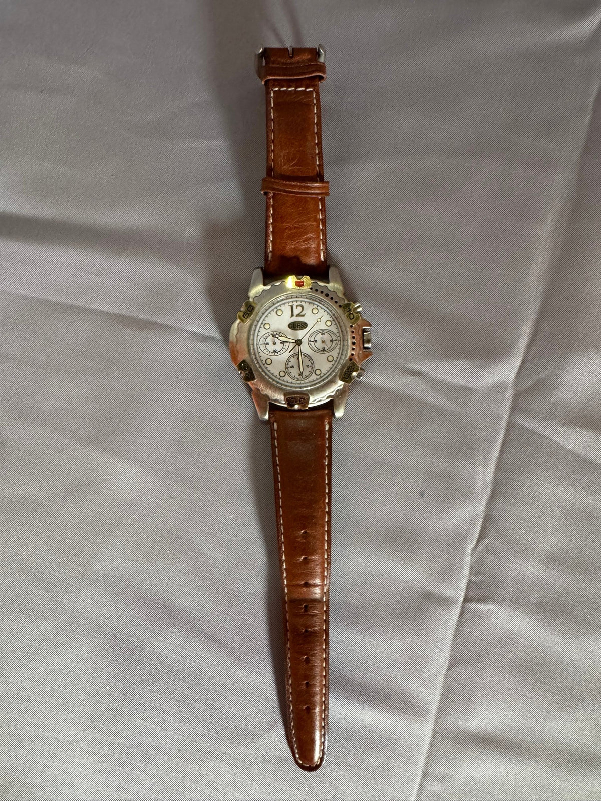 Guess chronograph on brown leather strap