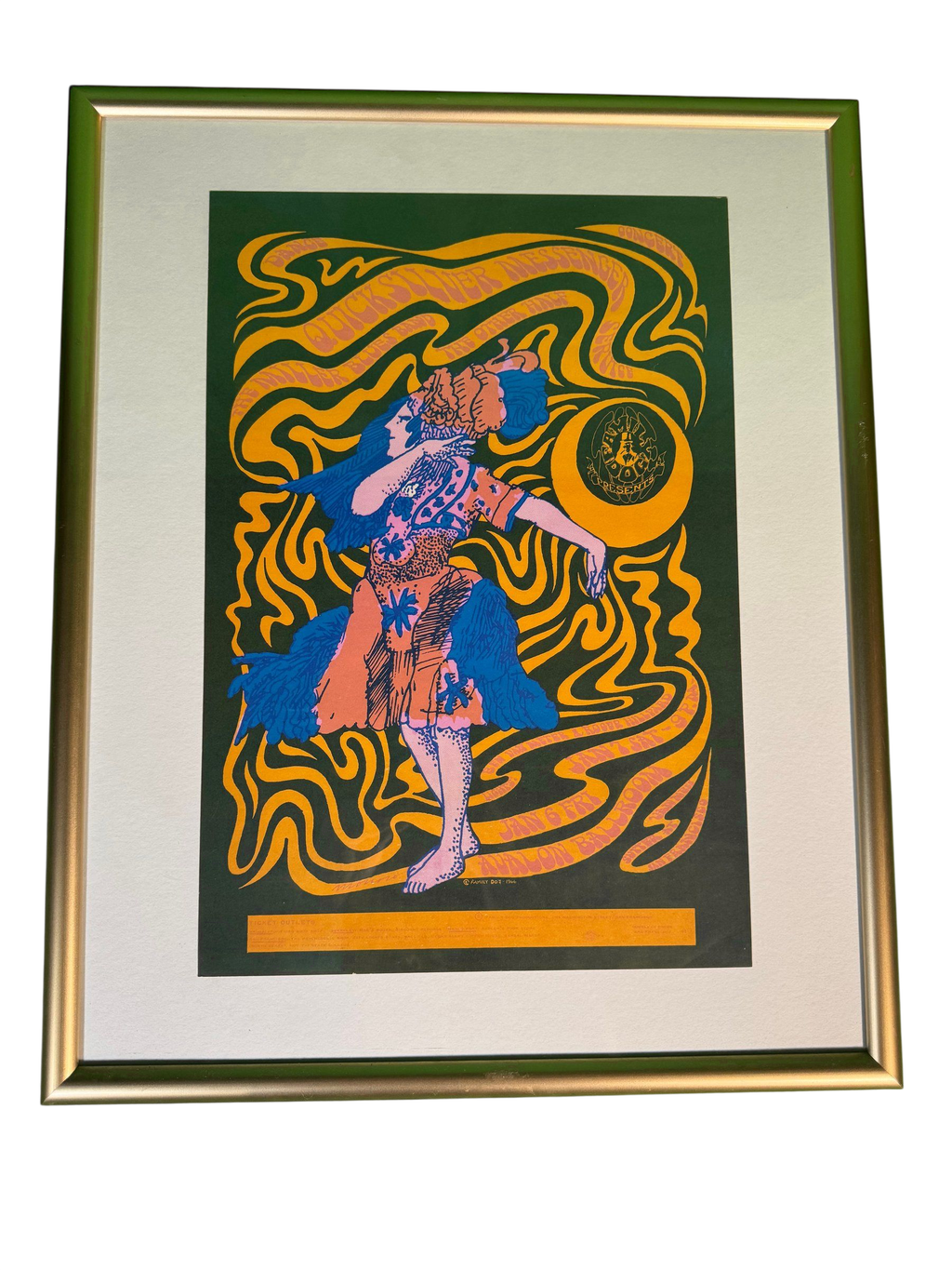 FD-42 Victor Moscoso Quicksilver Avalon Ballroom 1967 Concert Poster Framed