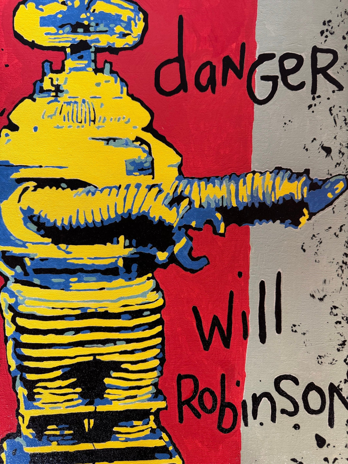 Detail of the robot and lettering