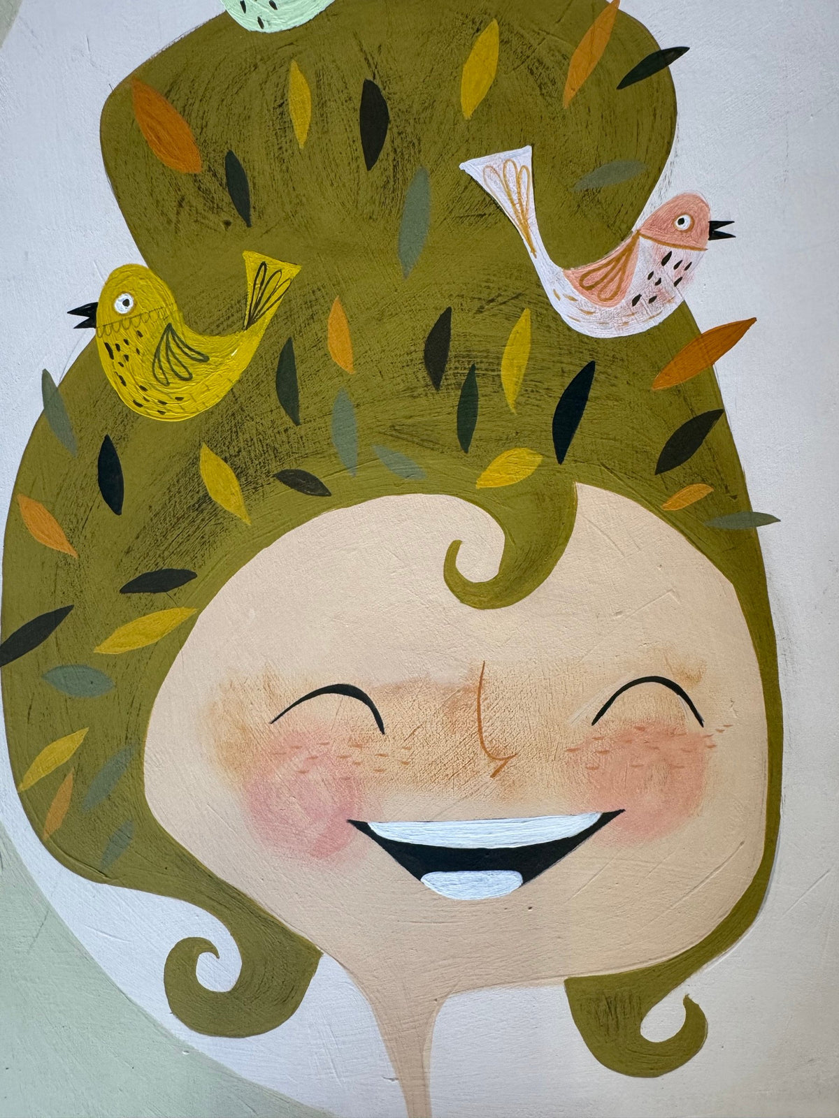 Detail of the face and birds