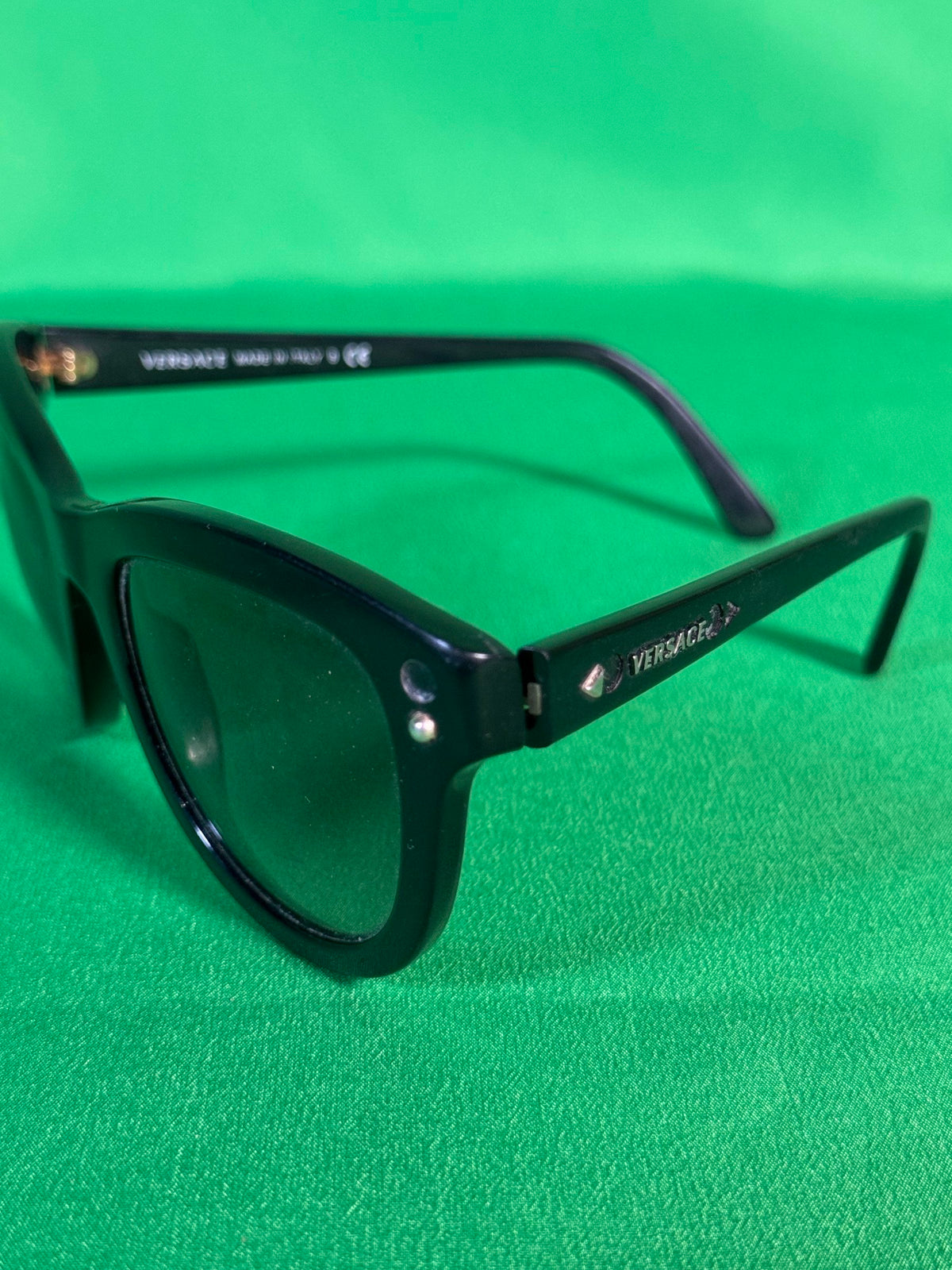 Versace VE4291 Cat Eye Sunglasses Black GB1/11 Grey Lenses 53mm Logo Temples