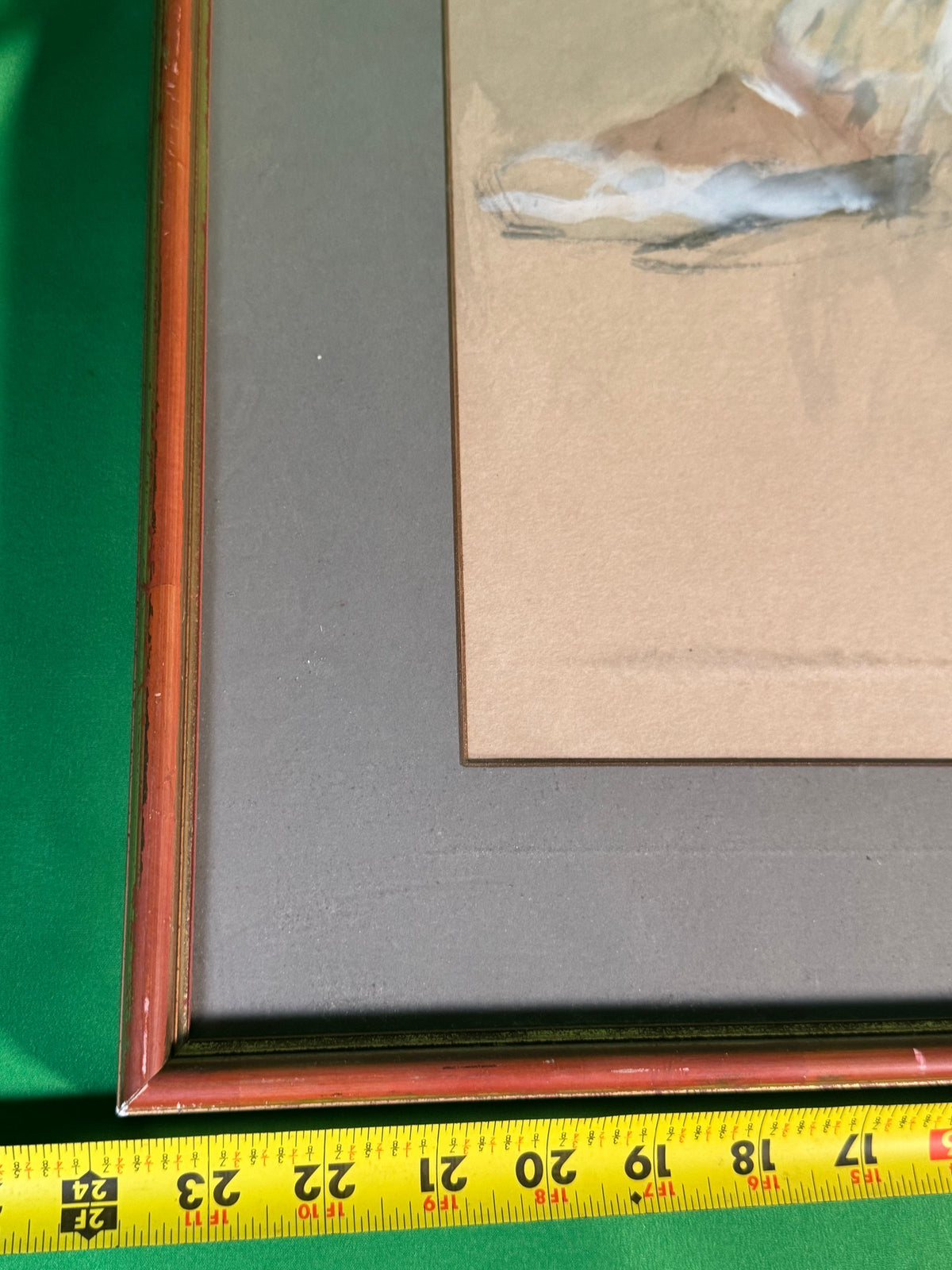 Seated Ballerina Watercolor Gouache Chalk on Buff Paper Signed Fried Pal Framed
