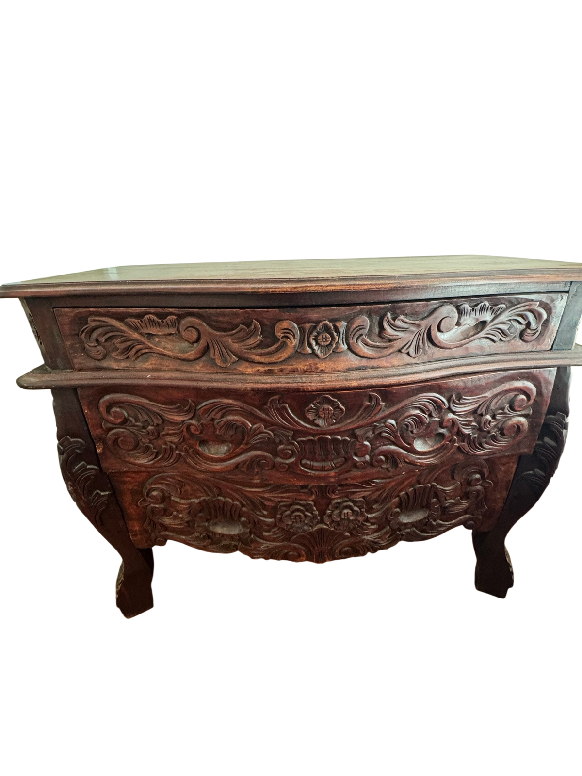 Carved bombe chest seen from the front