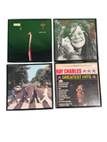 Framed Vinyl LP Lot of 4 Beatles Abbey Road Steely Dan Aja Joplin Ray Charles