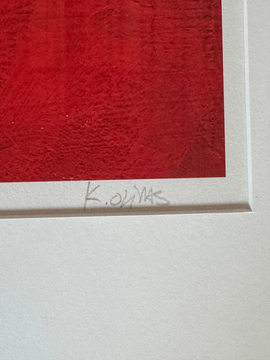 Pencil signature K. Olivas in the lower margin