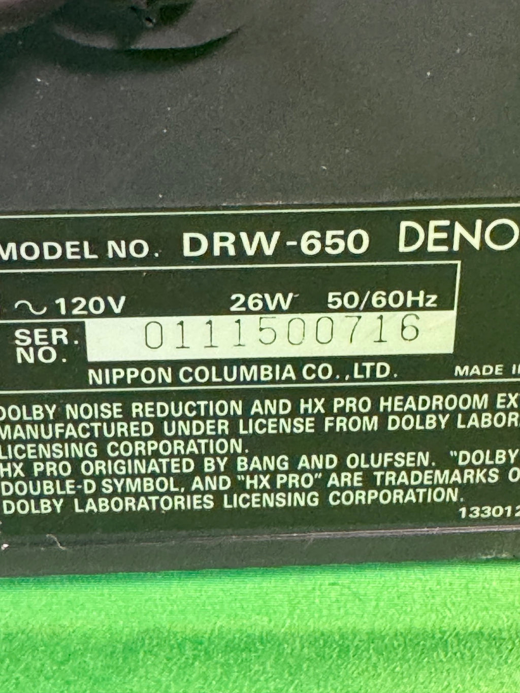 Denon DRA-335R Receiver, DRW-650 Cassette Deck, DCM-320 CD Changer Lot