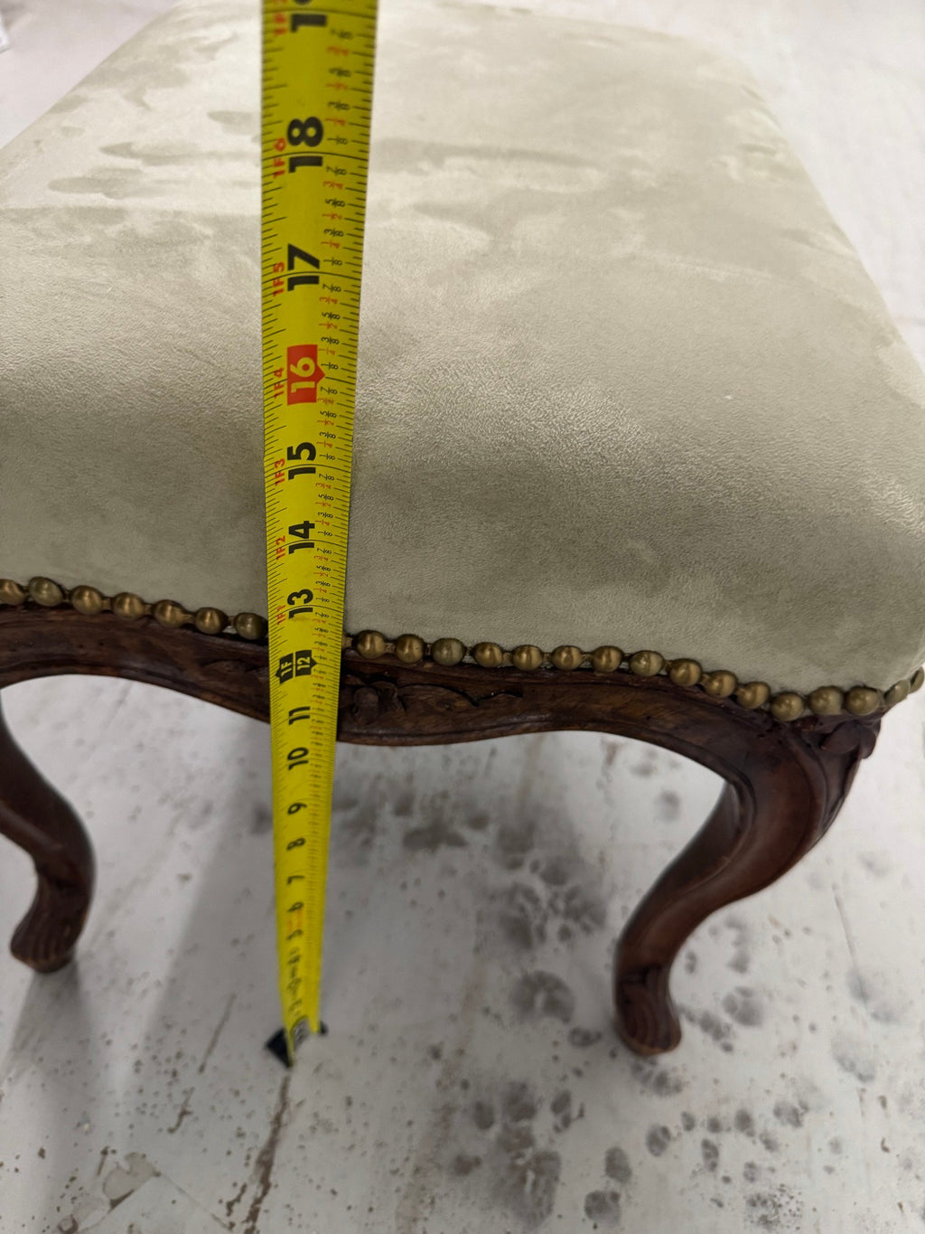 Victorian Carved Walnut Armchair with Matching Ottoman