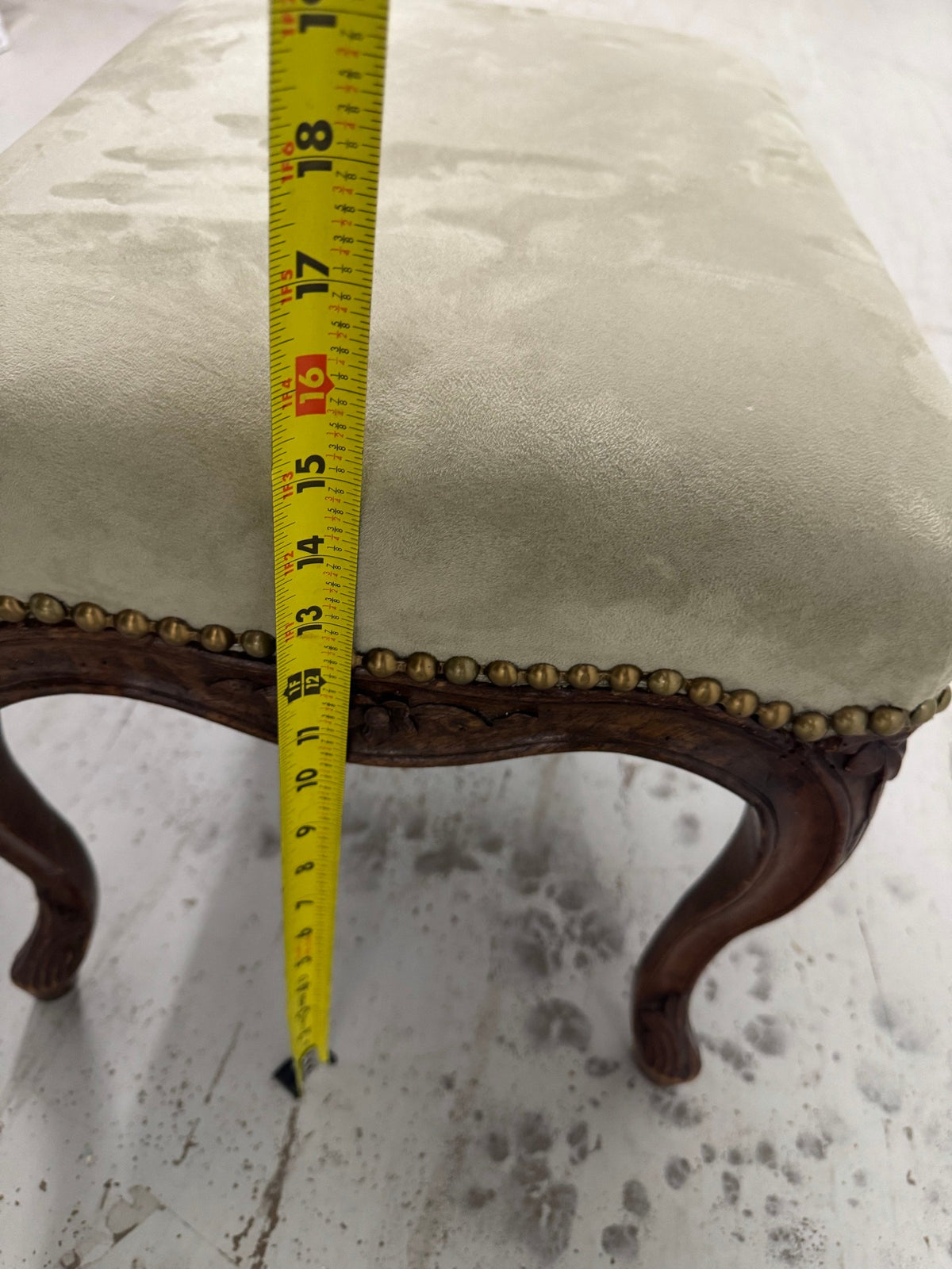 Victorian Carved Walnut Armchair with Matching Ottoman