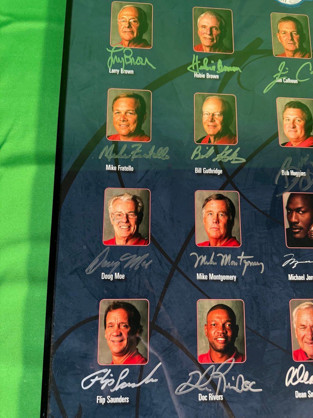 Michael Jordan Senior Flight School 2006 Poster Signed by 22 Coaches Framed