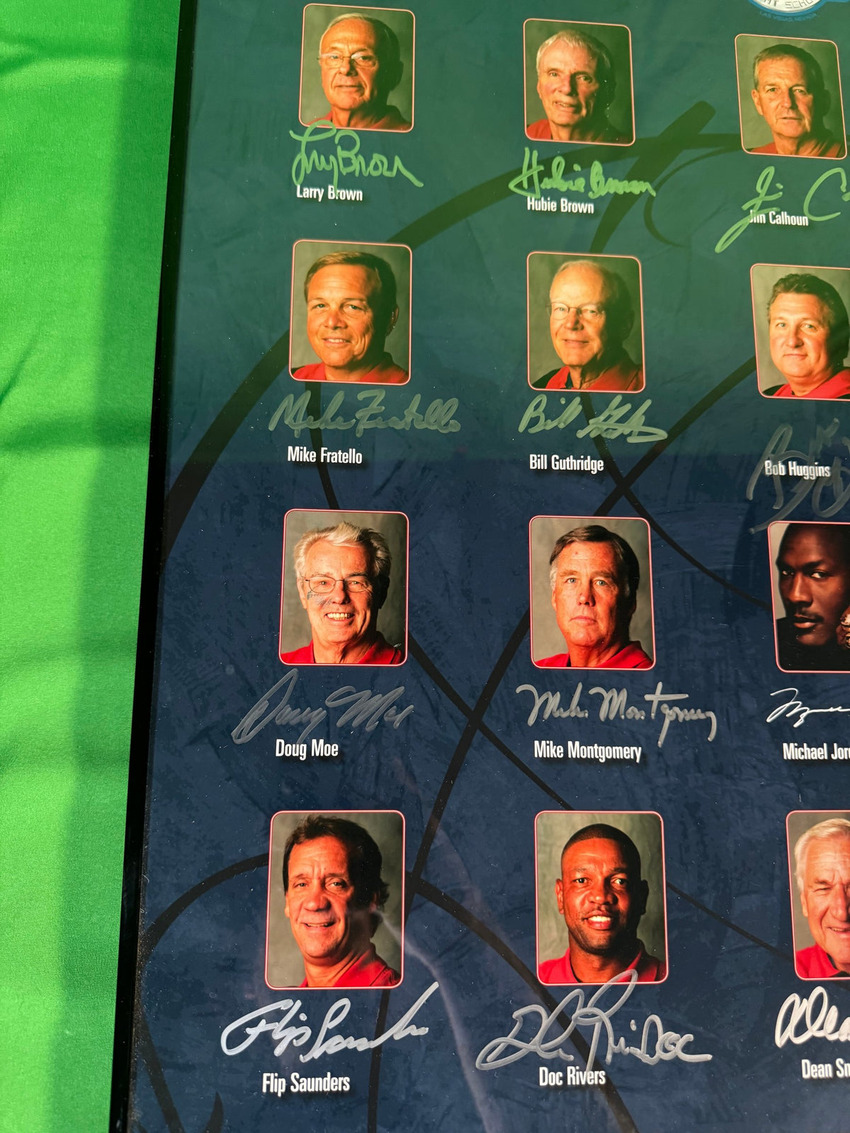 Michael Jordan Senior Flight School 2006 Poster Signed by 22 Coaches Framed