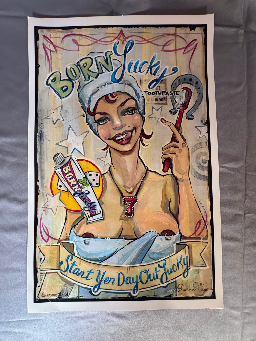 One Born Lucky print, straight-on