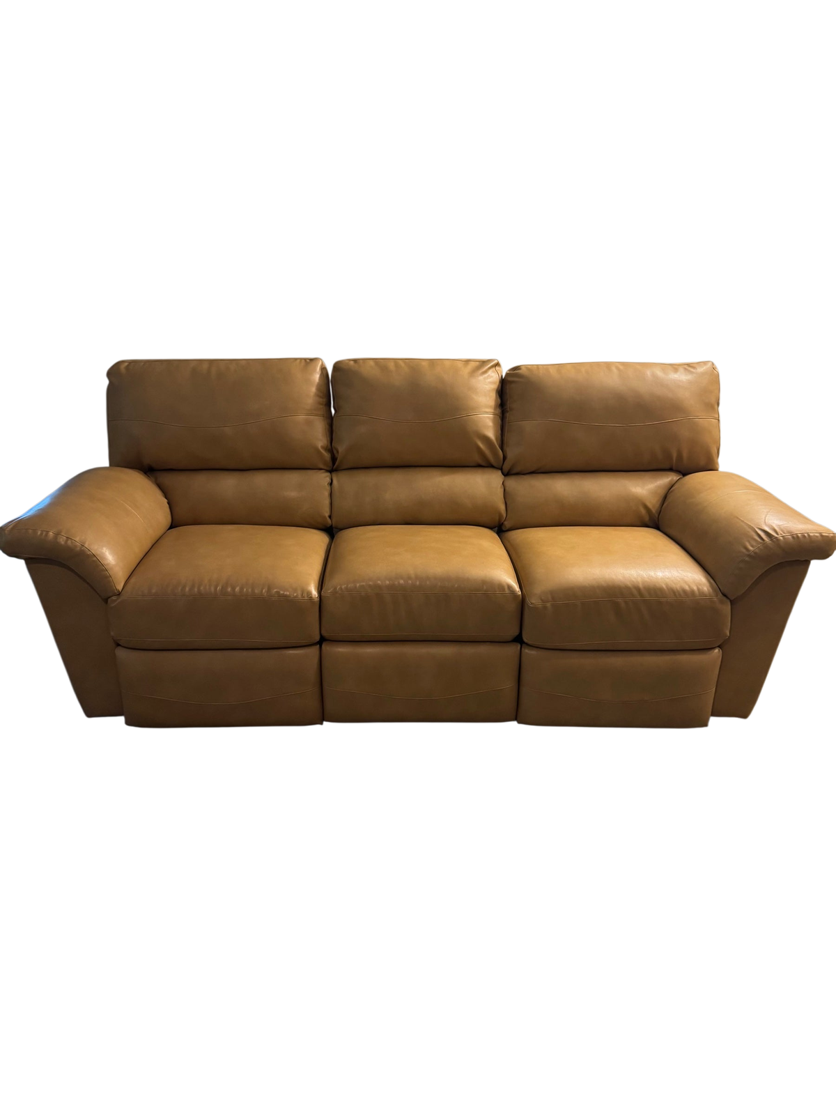 La-Z-Boy Tan Leather Power Reclining Sofa, 88 in