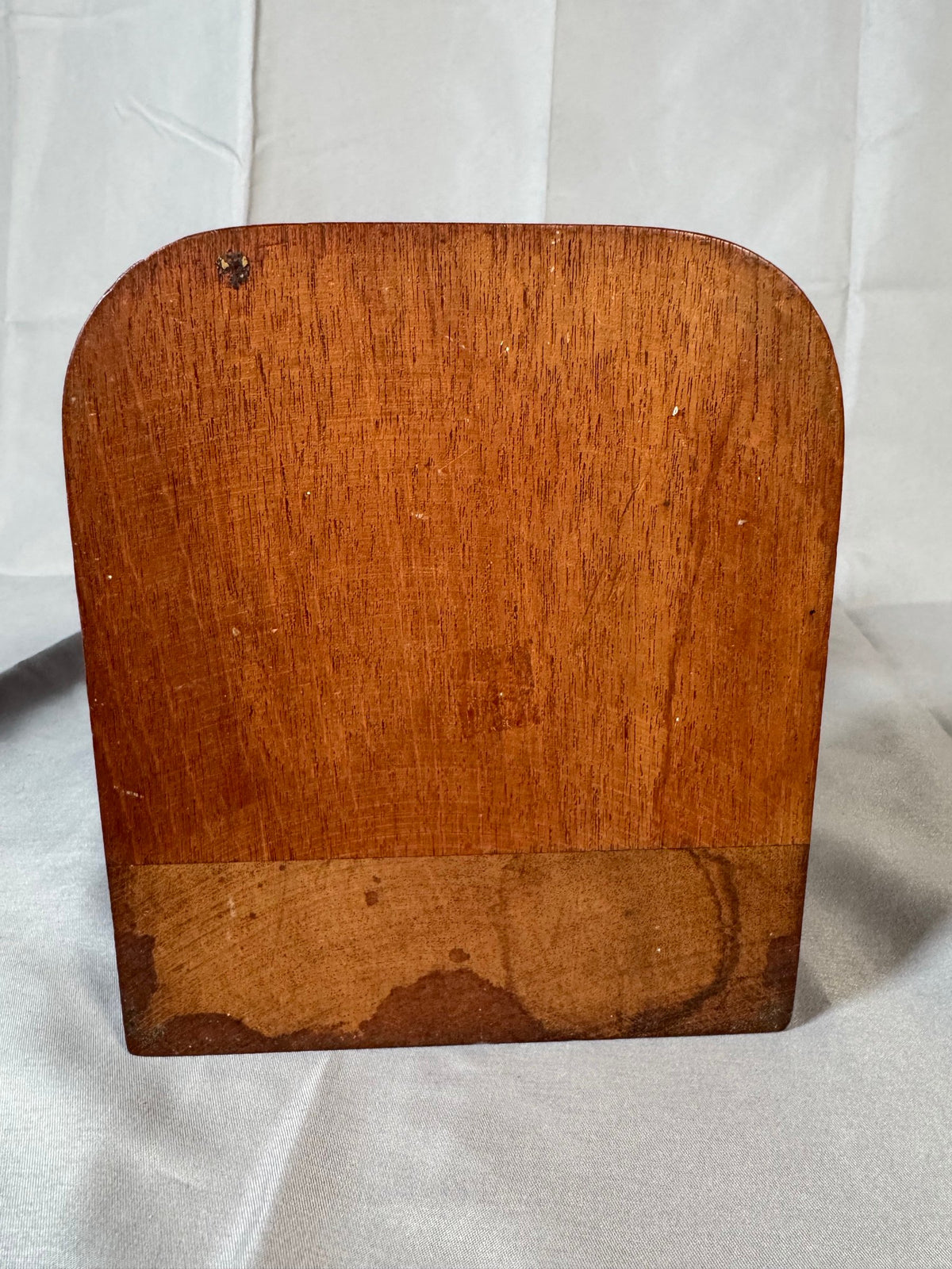 Vintage Hand Carved Wood Rearing Horse Bookend, Single, Mahogany Tone Base