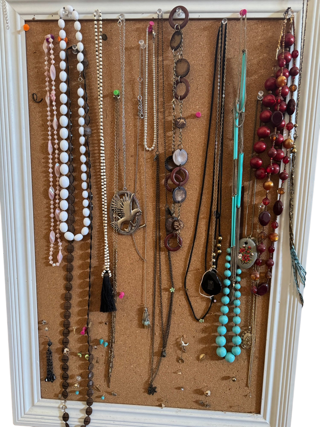 Costume Jewelry Necklace Lot 18pc Vintage Beaded Pearl Turquoise Boho Very Good