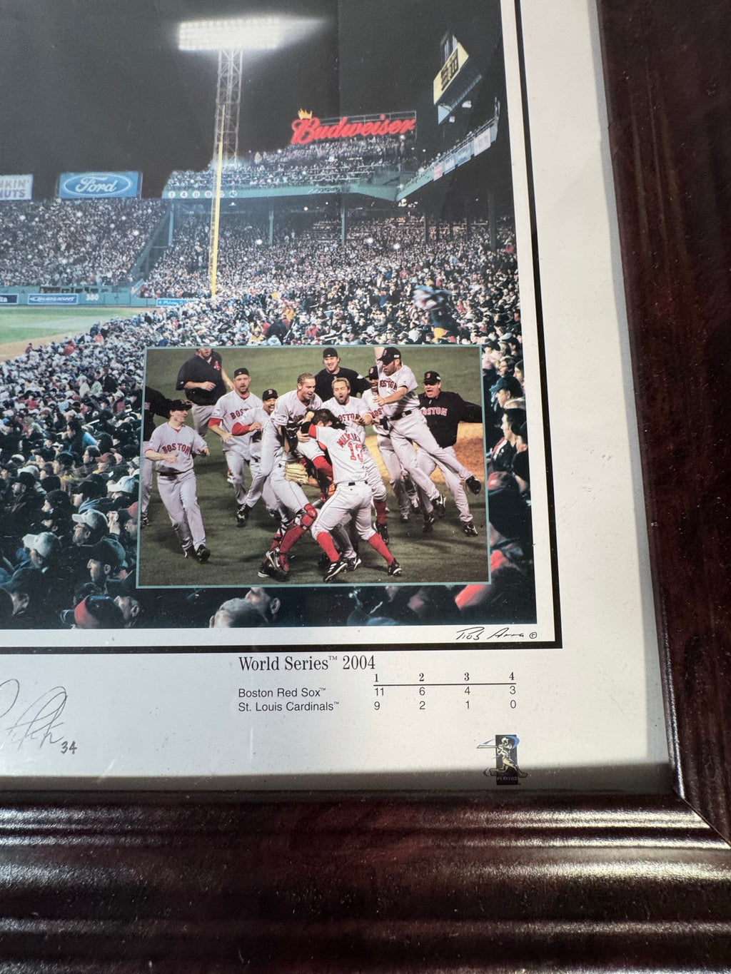 2004 Red Sox Un-Four-Gettable Fenway Panoramic Print, Rob Arra, Framed