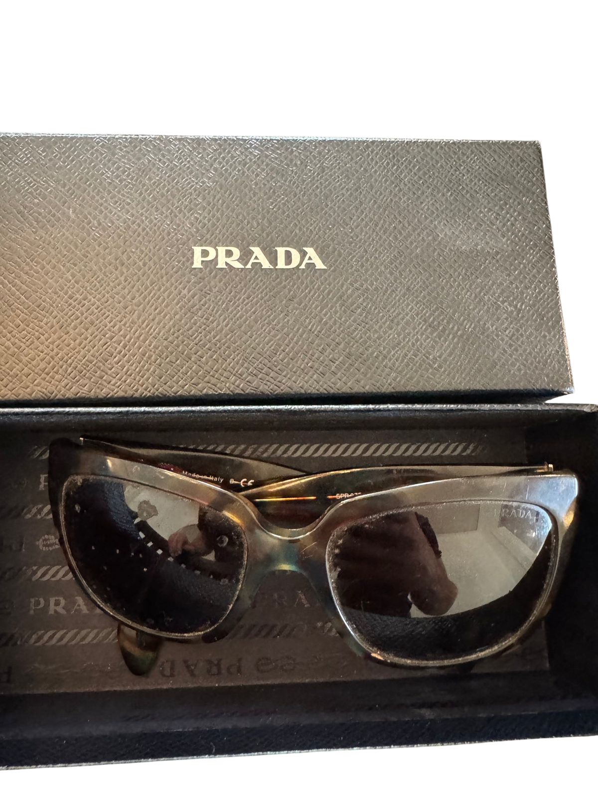 Prada SPR Cat Eye Sunglasses Tortoise Havana Acetate Italy w/ Case Box Good