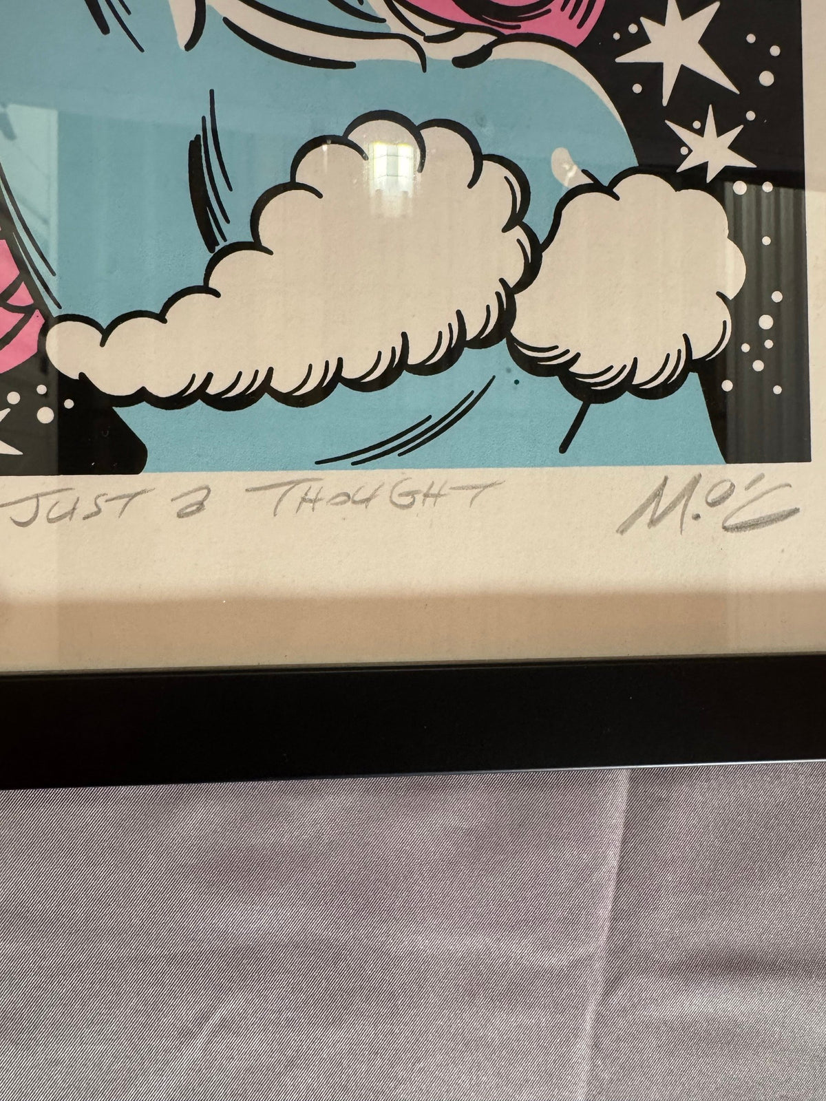 Pencil title and Mo'C signature in the right margin