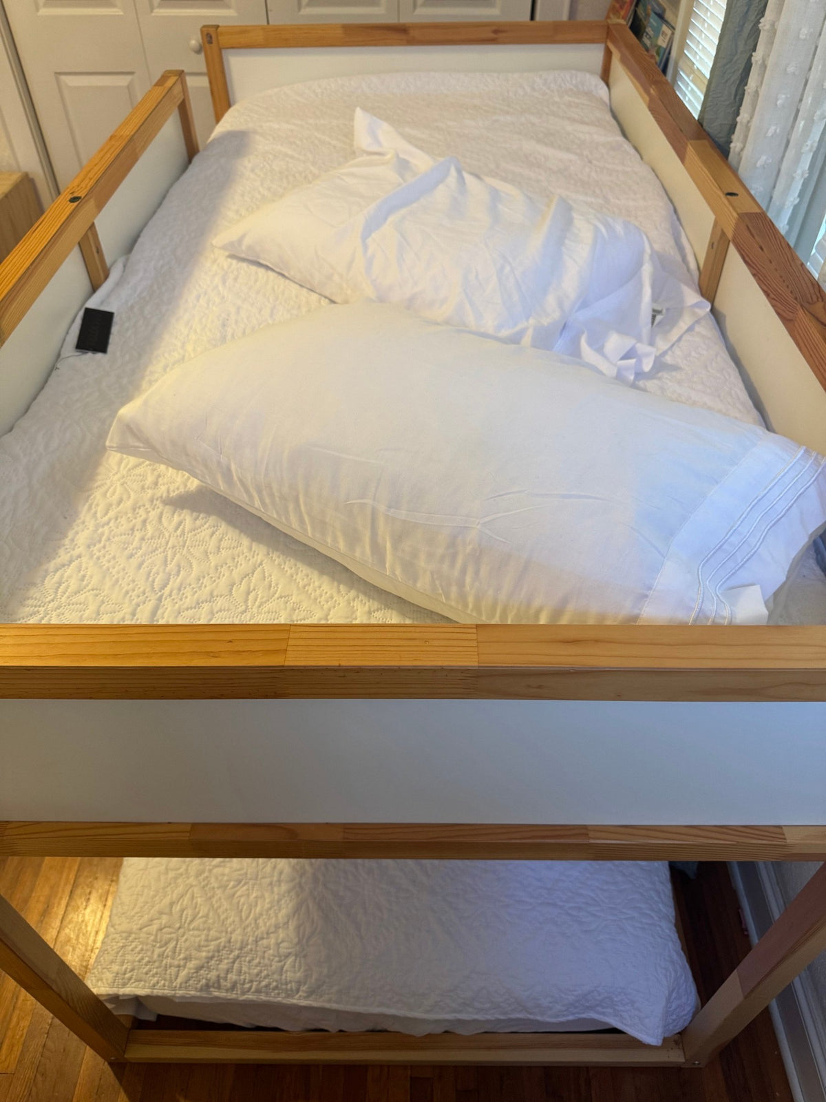 Overhead view of the bed frame