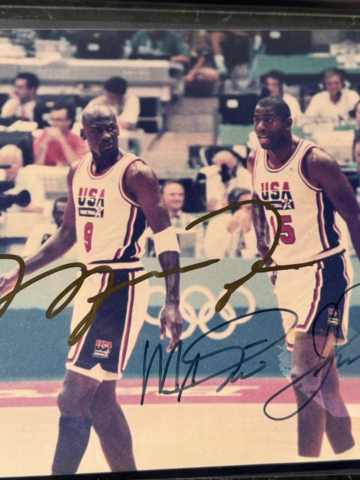 Jordan & Magic 1992 Team USA Signed Photo Plaque, All Time Greats