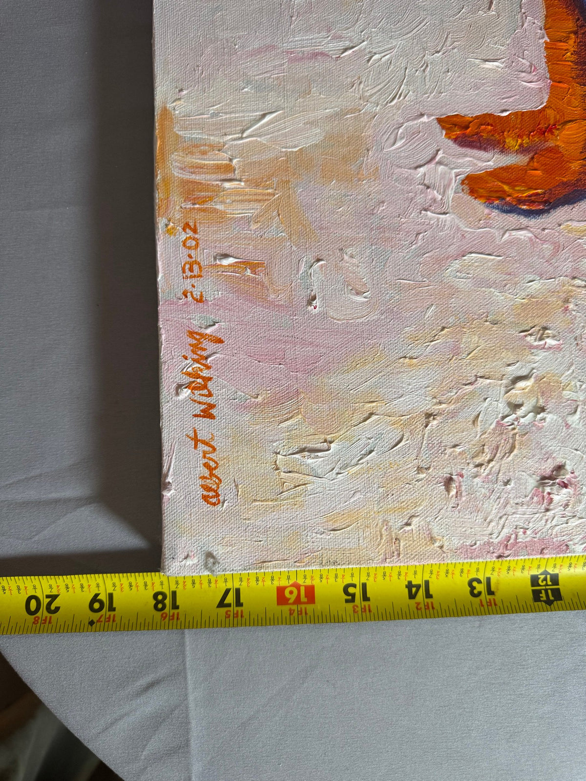 Lower edge inscription turned upright