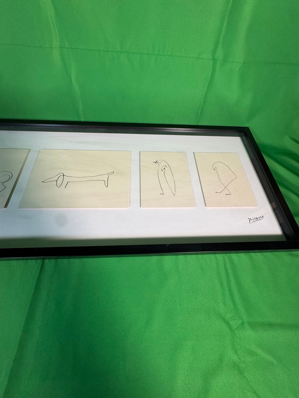 IKEA Olunda Framed After-Picasso Animal Drawings Reproduction Print 41x15.5 in