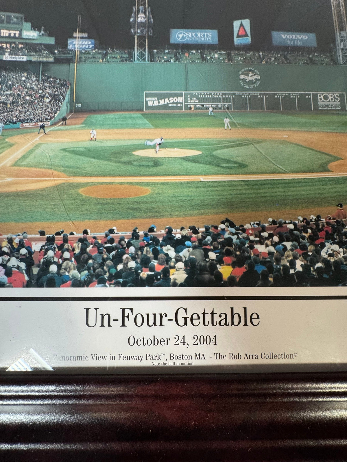2004 Red Sox Un-Four-Gettable Fenway Panoramic Print, Rob Arra, Framed