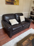Cindy Crawford Home Black Leather Loveseat, 65in