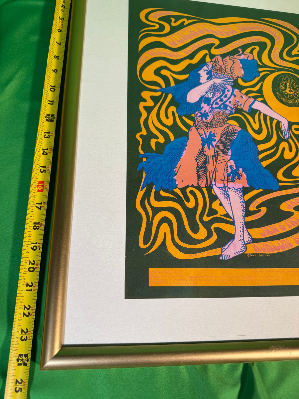 FD-42 Victor Moscoso Quicksilver Avalon Ballroom 1967 Concert Poster Framed