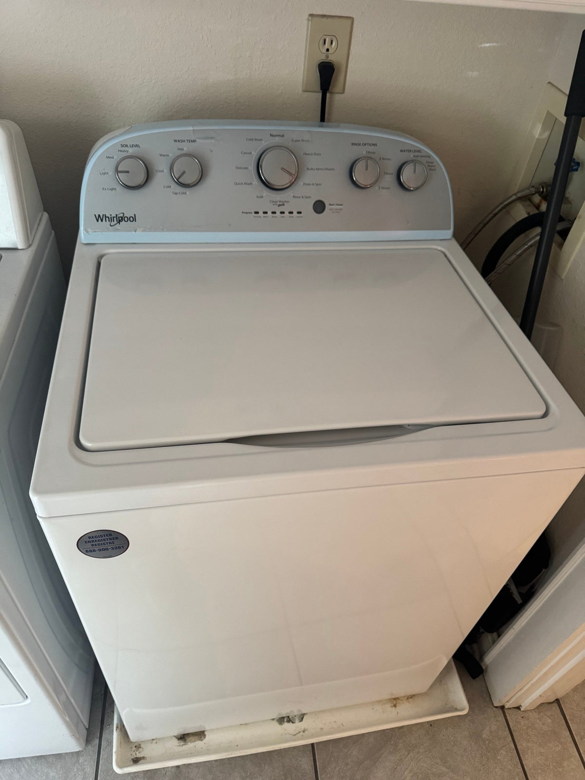 Whirlpool top-load washer, front
