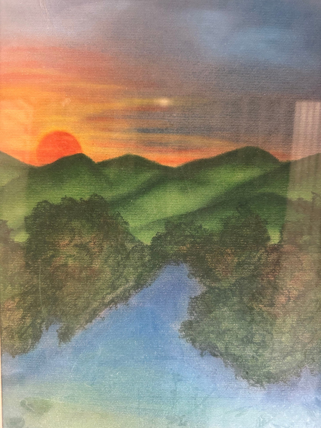 Detail of the sky and mountains