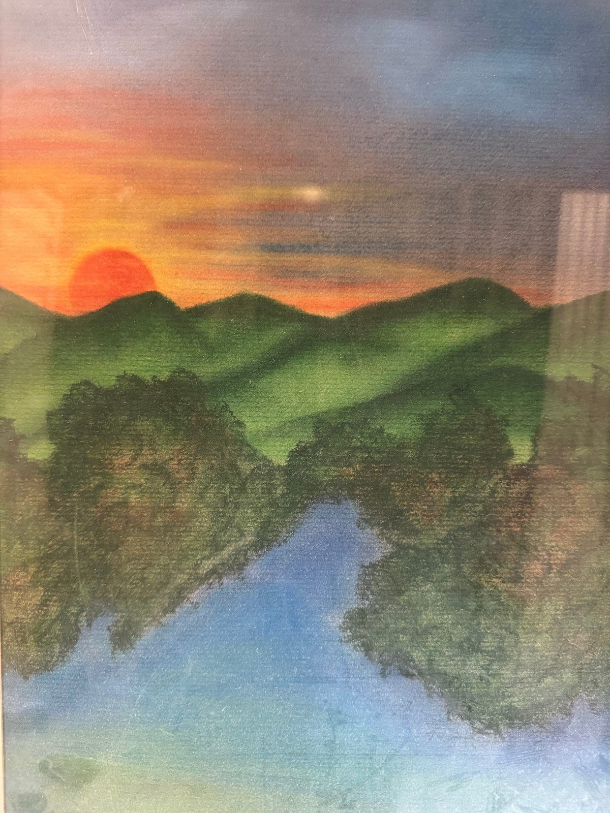 Detail of the sky and mountains