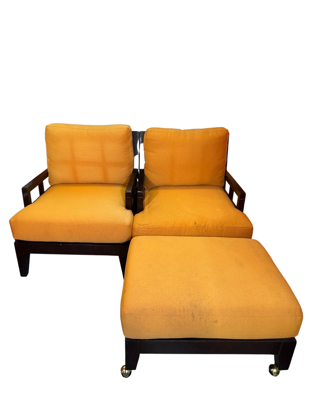 Chairs and ottoman seen from a slightly different angle