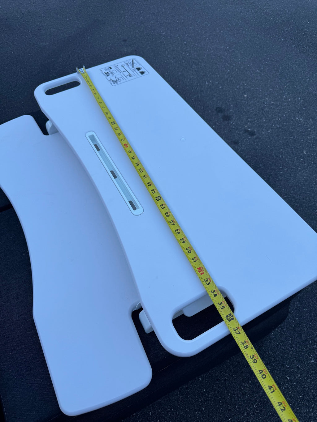 TechOrbits Sit Stand Desk Converter Riser 32in White Dual Tier Adjustable Good