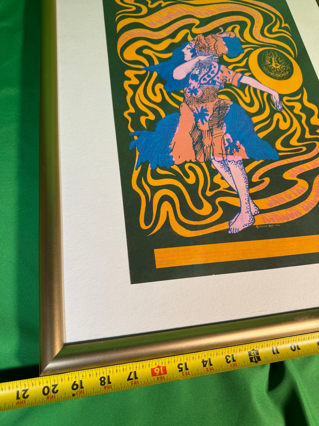 FD-42 Victor Moscoso Quicksilver Avalon Ballroom 1967 Concert Poster Framed