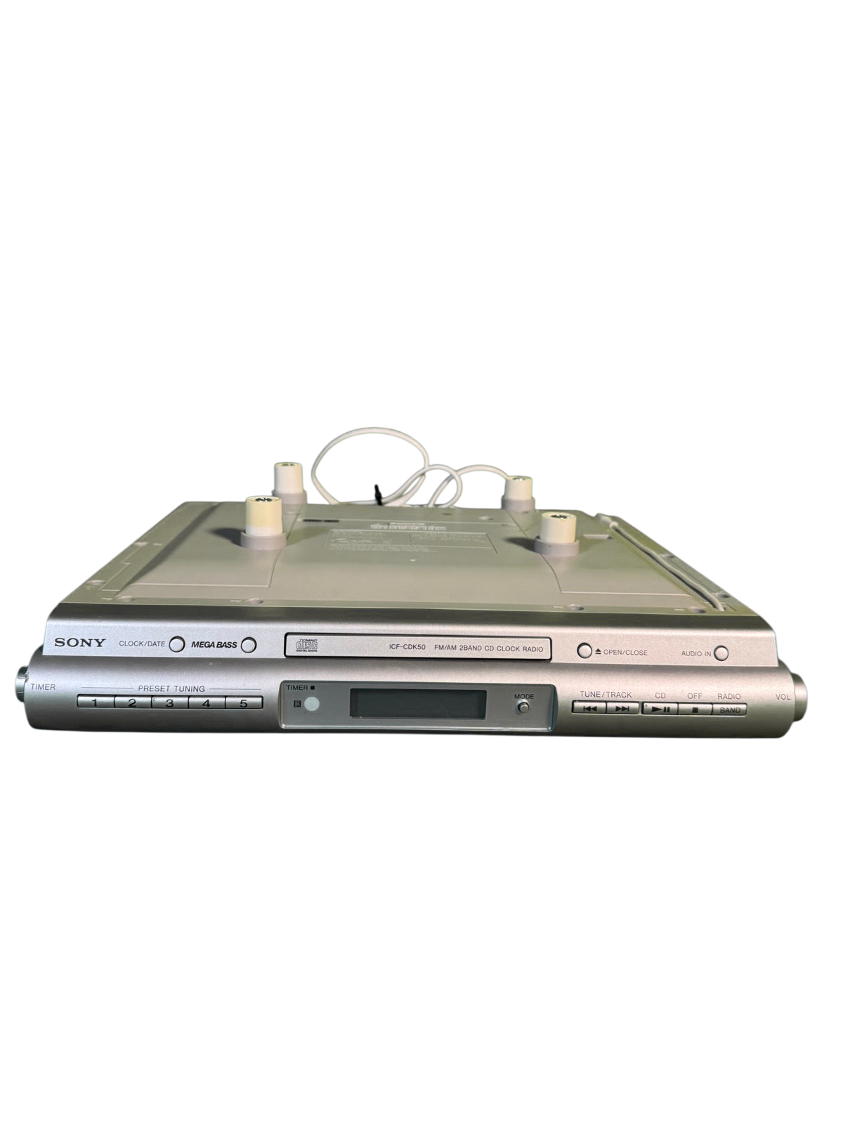 Sony ICF-CDK50 Under-Cabinet CD Clock Radio FM/AM Silver