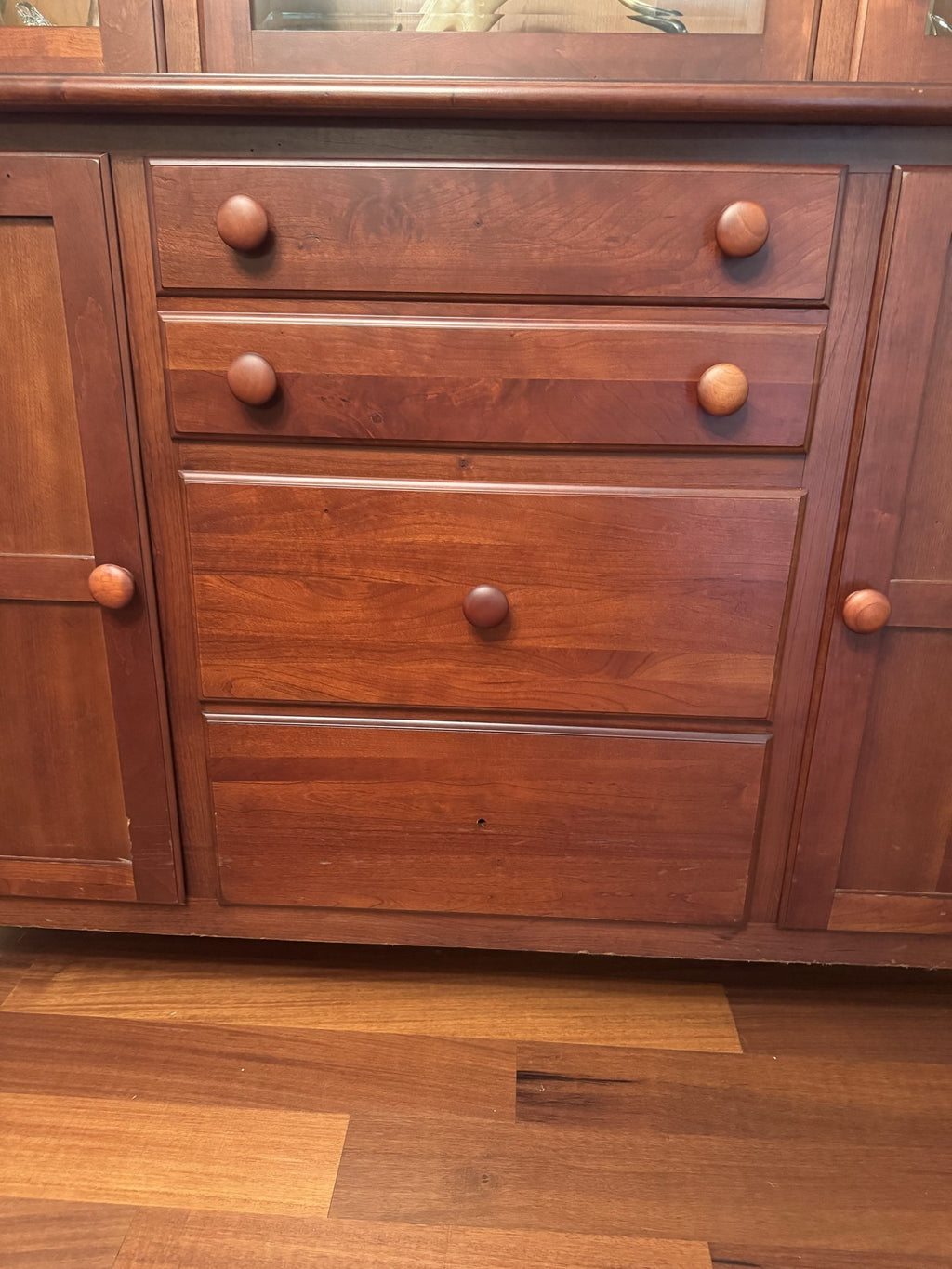 Buffet base with drawers and two cupboard doors
