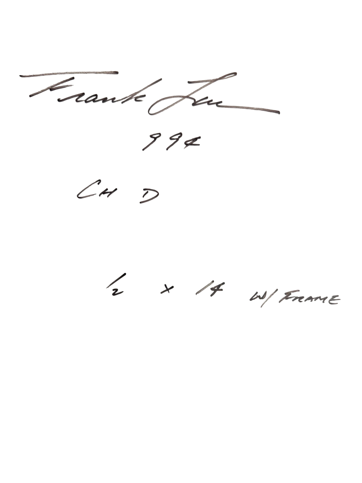 Handwritten note on the back